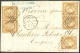 Lettre Affranchissement à 50cts. No 1 (paire + 3, Obl Grille Sur Lettre De Bar Le Duc 10 Juil 51, Pour Verdun. - RR - 1849-1850 Ceres