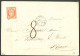 Lettre Triple Port. No 5, Obl Pc 2192, Sur Enveloppe De Les Moutiers Les Maufaits Juil 55, Taxée "8", Pour Fontenay Le C - 1849-1850 Ceres