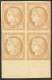 ** Réimpression. No 1f, Bloc De Quatre Bdf, Superbe - 1849-1850 Cérès