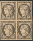 ** Réimpression. No 3f, Bloc De Quatre (deux Ex *), Très Frais. - TB - 1849-1850 Cérès