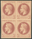 * Rothschild. No 26Af, Bloc De Quatre, Très Frais. - TB - 1863-1870 Napoléon III Lauré