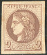 * No 40Bc, Rousseurs Au Verso Et Légers Plis Mais Superbe Nuance. - TB. - RR - 1870 Bordeaux Printing