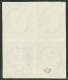 (*) No 44Ba, Bleu Foncé Rep. II, Bloc De Quatre, Les 4 Ex Pd Mais Très Frais Et Superbe D'aspect. - RR - 1870 Bordeaux Printing