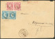 Lettre Nos 49 Paire + 29, Obl Pgc 3156 Sur Enveloppe Chargée De Roanne 12 Mai 71 Pour Villefranche. - TB - 1870 Bordeaux Printing