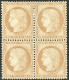 * No 55, Bistre, Bloc De Quatre, Très Frais Et Centré. - TB - 1871-1875 Ceres
