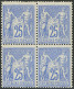 ** No 78e, Outremer Vif, Bloc De Quatre (deux Ex *), Très Frais. - TB - 1876-1878 Sage (Tipo I)