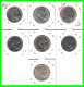 GERMANY - ALEMANIA DEUTFCHES REICH SERIE DE 7 MONEDAS DE 5.00 REICHSMARK AÑO 1939 MONEDAS DE PLATA - 29 MM.  HINDENBURG - 5 Reichsmark