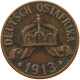 DEUTSCH OSTAFRIKA HELLER 1913 A  #MA 098502 - Africa Orientale Tedesca