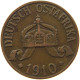 DEUTSCH OSTAFRIKA HELLER 1910 J  #MA 099998 - Africa Orientale Tedesca