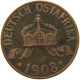 DEUTSCH OSTAFRIKA HELLER 1908 J  #MA 098575 - África Oriental Alemana