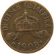 DEUTSCH OSTAFRIKA HELLER 1908 J  #MA 098517 - Africa Orientale Tedesca