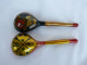 Vintage Khokhloma Wooden Spoons Hand Painted In Russia Russian Art #2191 - Cucchiai