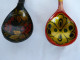 Vintage Khokhloma Wooden Spoons Hand Painted In Russia Russian Art #2191 - Cucchiai