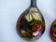 Delcampe - Vintage Khokhloma Wooden Spoons Hand Painted In Russia Russian Art #2191 - Lepels