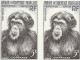 Aof France Faune Singe Chimpanzé Essais Non Dentelés Monkeys Apes Imperfs Proofs Essay Affen Geschnitten ** 1955 + 180 € - Chimpanzés