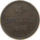 GUERNSEY 4 DOUBLES 1893 VICTORIA 1837-1901 #MA 064896 - Guernsey