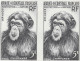 Aof France Faune Singe Chimpanzé Essais Non Dentelés Monkeys Apes Imperfs Proofs Essay Affen Geschnitten ** 1955 + 180 € - Scimpanzé