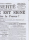 LA LIBERTE  -  JOURNAL DE PARIS  -  11 NOVEMBRE 1918  -  Reproduction De La 1ere Feuille  - - Informaciones Generales