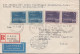 1945. SVERIGE. Fine Small Registered Luftpost Cover To The Swedish Legation, New York, US... (Michel 214-215) - JF444817 - Storia Postale