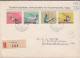 1957. LIECHTENSTEIN. SPORT. Complete Set With 4 Stamps On VADUZ 28. V. 57 Registered To U... (Michel 353-356) - JF445101 - Lettres & Documents