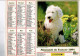 Calendrier Des Postes 1994 - Chiot Bobtail - Persan Blanc - Fleurs, Bruyères, Pensées, Coupe, Pierre - Tamaño Grande : 1991-00