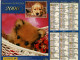 Calendrier Des Postes 2000 - Chiot Spitz Nain, Golden Retriever, Caniche, Yorkshire - Fauteuil, Panier, Osier Et Macramé - Formato Grande : 1991-00