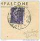 AMG-VG, IMP. £.10,VARIETA SOPRASTAMPA SPOSTATA ISOLATO IN TARIFFA MANO. RACC., 1946, POSTE MONFALCONE -PIERIS, TRIESTE - Storia Postale