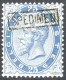 [* B/TB] N° 40, 25c Bleu Terne (petit Pli Diagonal) - Avec Spécimen Encadré. Très Rare - 1869-1883 Leopold II