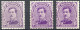 [** SUP] N° 139, 15c Violet, Lot De 3 Ex. Jolies Nuances Dont Un Superbe Violet Intense - 1915-1920 Albert I