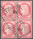 [O SUP] N° 57, 80c Rose En Bloc De 4 - Superbe Obl 'PC305' Beaufort En Vallée. Rare - 1871-1875 Cérès