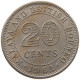 MALAYA 20 CENTS 1961 ELIZABETH II. (1952-2022) #MA 068483 - Malaysie