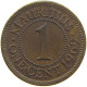 MAURITIUS CENT 1969 ELIZABETH II. (1952-) #MA 065886 - Maurice