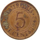 MAURITIUS 5 CENTS 1942 GEORGE VI. (1936-1952) #MA 065880 - Mauricio