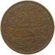 NETHERLANDS 2 1/2 CENT 1916 WILHELMINA 1890-1948 #MA 067236 - 2.5 Centavos