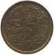 NETHERLANDS 1/2 CENT 1898 WILHELMINA 1890-1948 #MA 067282 - 0.5 Centavos