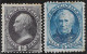 Etats-Unis D'Amérique N°56 12c Violet-noir & N°59 5c Bleu 1870-75 * - Nuovi