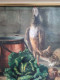 Delcampe - C GIRARD Huile Sur Toile Nature Morte "Retour De Chasse Au Gibier Chat Chou Oignon Et Chaudron" Datée 1923 - Oils