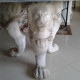 Delcampe - Rare : Plateau De Table En Marbre Incrusté Sur Socle De 3 Lions - Stone & Marble