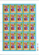 URUGUAY ANTI DRUG CAMPAIGN SOCCER BIRD SUN CHILD PAINTING  Full Sheet Of 25 Stamps MNH - SCOTT CATALOGUE VALUE $225 - Drogue