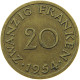 SAARLAND 20 FRANKEN 1954  #MA 099208 - 20 Frank