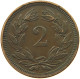 SCHWEIZ 2 RAPPEN 1893 OVERSTRUCK AVERS REVERSE #MA 100600 - Autres & Non Classés