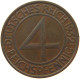 WEIMARER REPUBLIK 4 PFENNIG 1932 A  #MA 099908 - 4 Reichspfennig