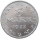 WEIMARER REPUBLIK 3 MARK 1922 G  #MA 098656 - 3 Mark & 3 Reichsmark