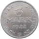 WEIMARER REPUBLIK 3 MARK 1922 G  #MA 098638 - 3 Marcos & 3 Reichsmark