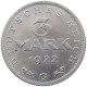 WEIMARER REPUBLIK 3 MARK 1922 G  #MA 098628 - 3 Marcos & 3 Reichsmark