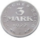 WEIMARER REPUBLIK 3 MARK 1922 E  #MA 006833 - 3 Marcos & 3 Reichsmark