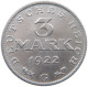 WEIMARER REPUBLIK 3 MARK 1922 G  #MA 098625 - 3 Marcos & 3 Reichsmark