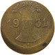 WEIMAR 1 PFENNIG 1931 A 1 PFG. FEHLPRÄGUNG - 1931 A #MA 000302 - 1 Rentenpfennig & 1 Reichspfennig