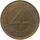 WEIMARER REPUBLIK 4 PFENNIG 1932 G  #MA 022459 - 4 Reichspfennig