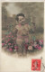 ENFANTS - Petit Garçon Transportant Des Fleurs - Fantaisie - Colorisé - Carte Postale Ancienne - Autres & Non Classés